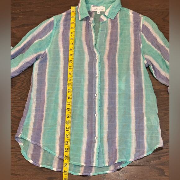 Bella Dahl Button Down Light Top with Roll Up Sleeves Size Small NWT - Picture 3 of 6